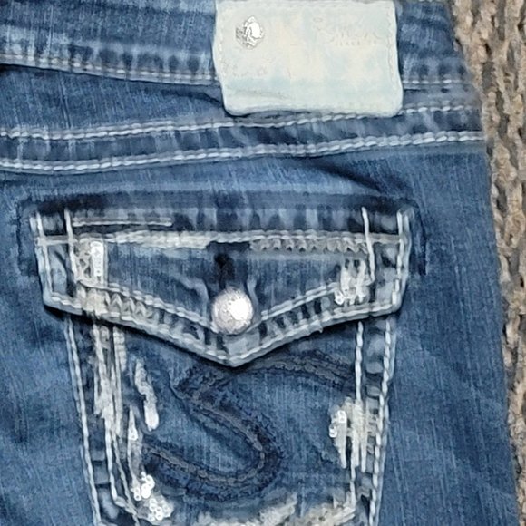 Silver AIKO Mid Slim Boot Cut Fluid Denim Jeans Size 29 - Picture 15 of 15